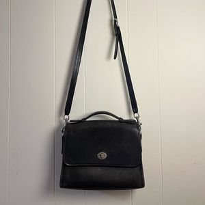 Vintage coach black crossbody satchel